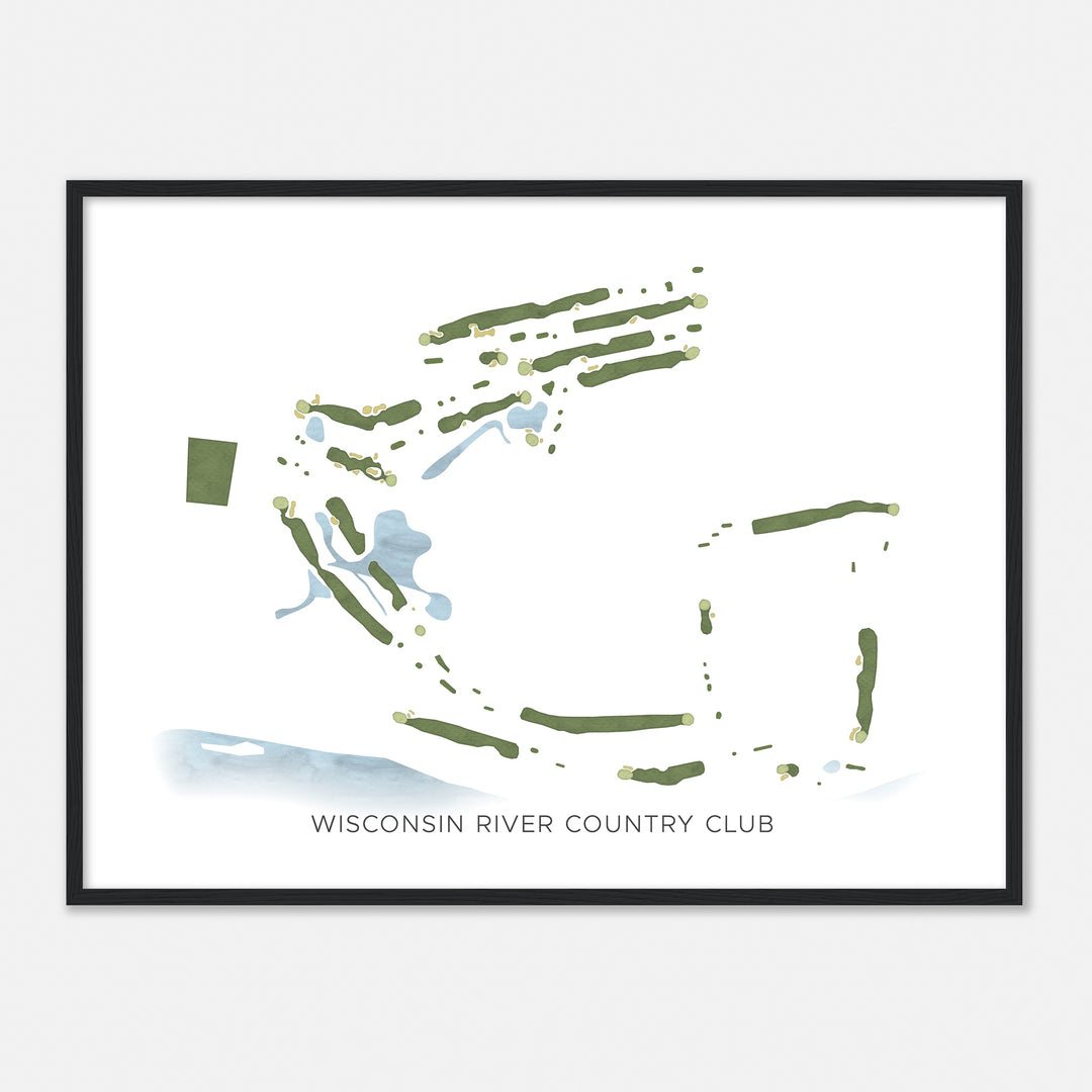 Print of Wisconsin River Country Club Modern Map