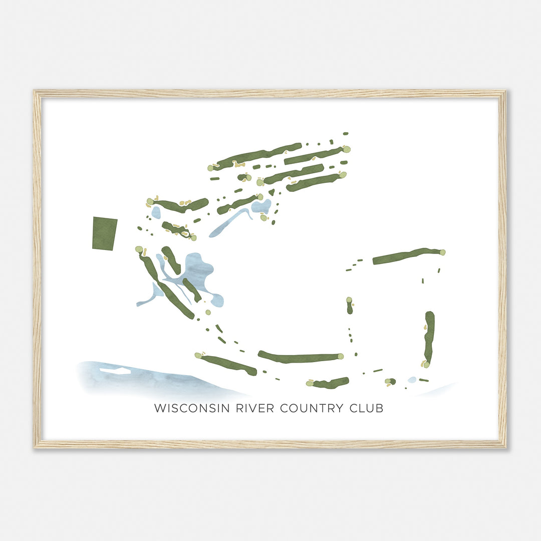 Print of Wisconsin River Country Club Modern Map