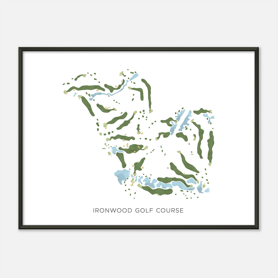 Print of Ironwood Golf Course Modern Map