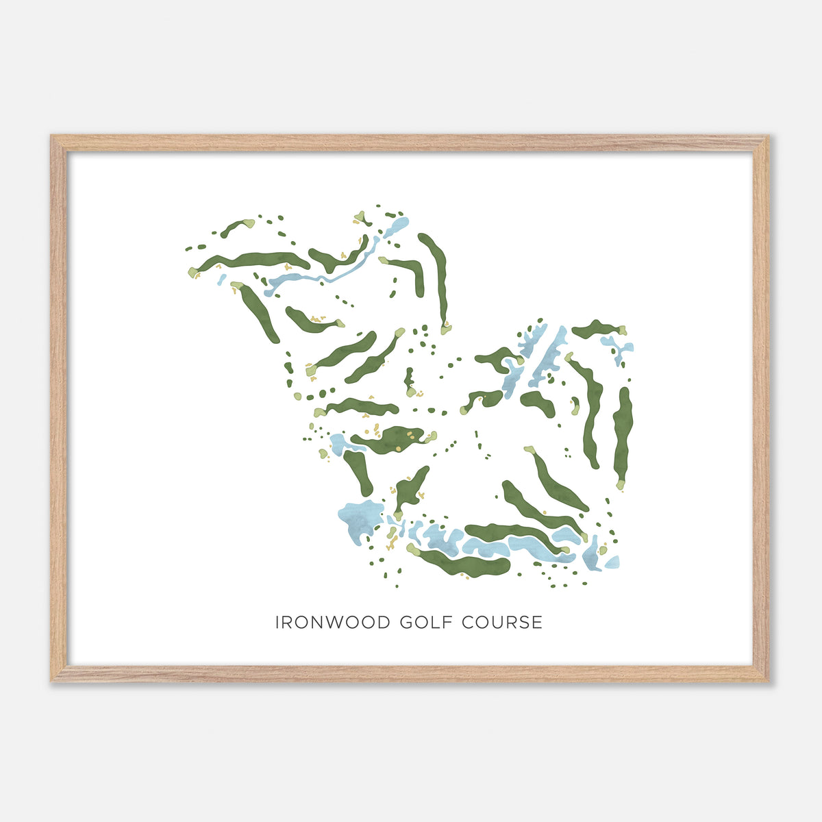 Print of Ironwood Golf Course Modern Map