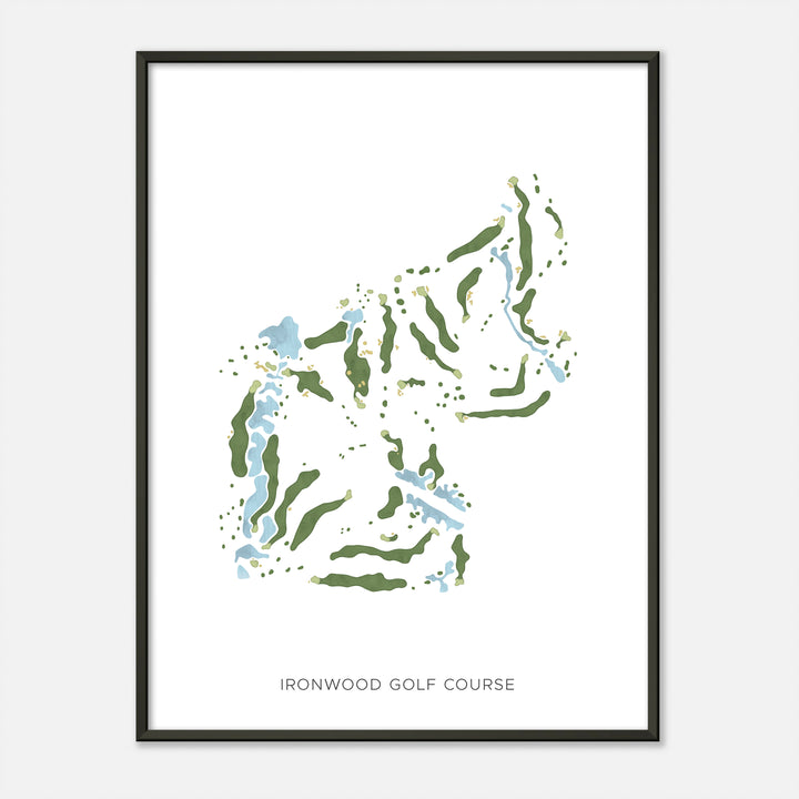 Print of Ironwood Golf Course Modern Map