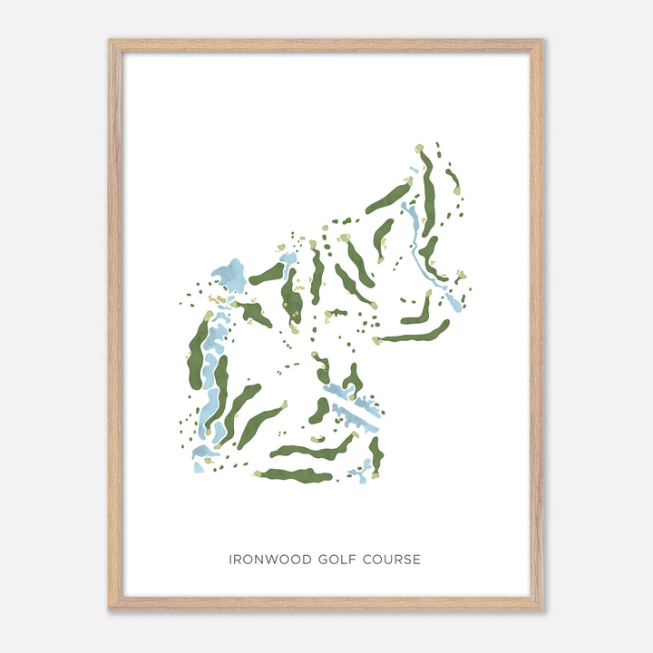 Print of Ironwood Golf Course Modern Map