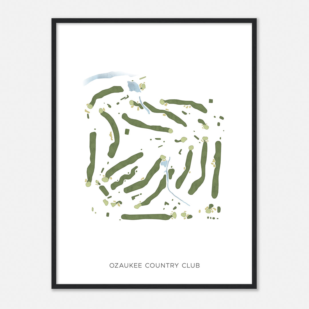 Print of Ozaukee Country Club Modern Map