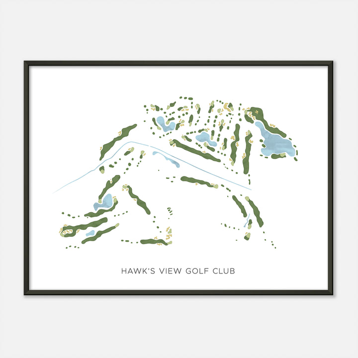 Print of Hawk'S View Golf Club Modern Map