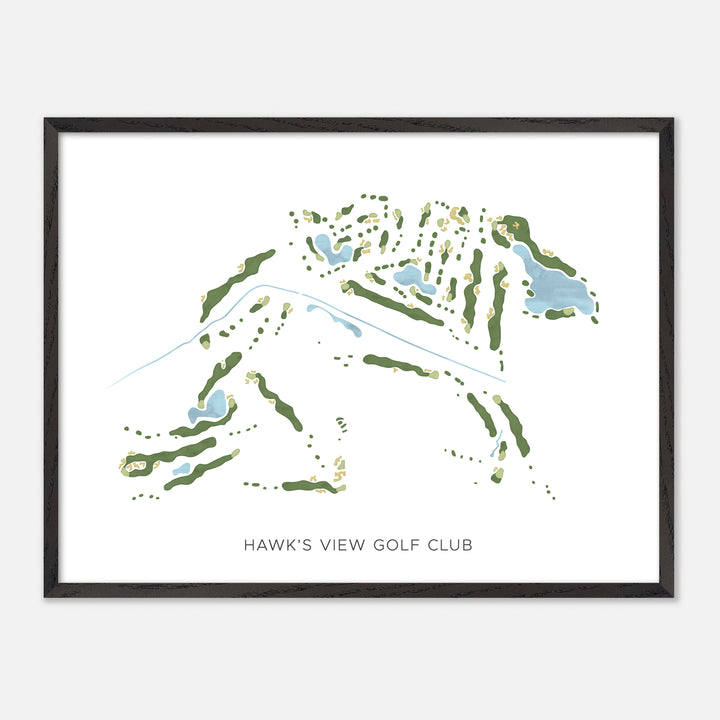 Print of Hawk'S View Golf Club Modern Map