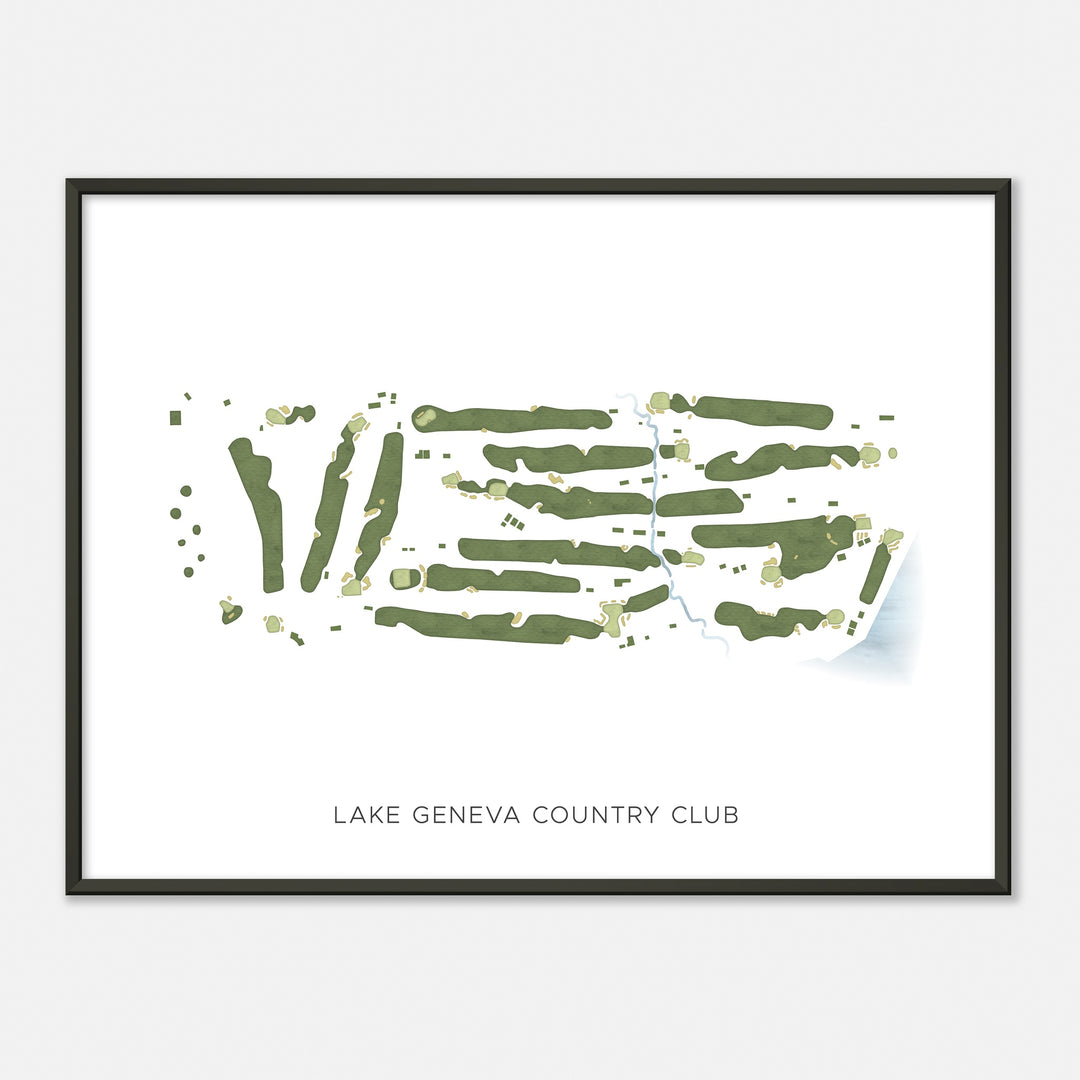 Print of Lake Geneva Country Club Modern Map