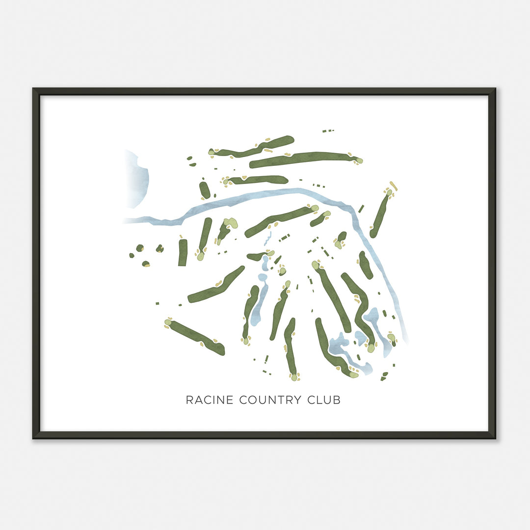 Print of Racine Country Club Modern Map