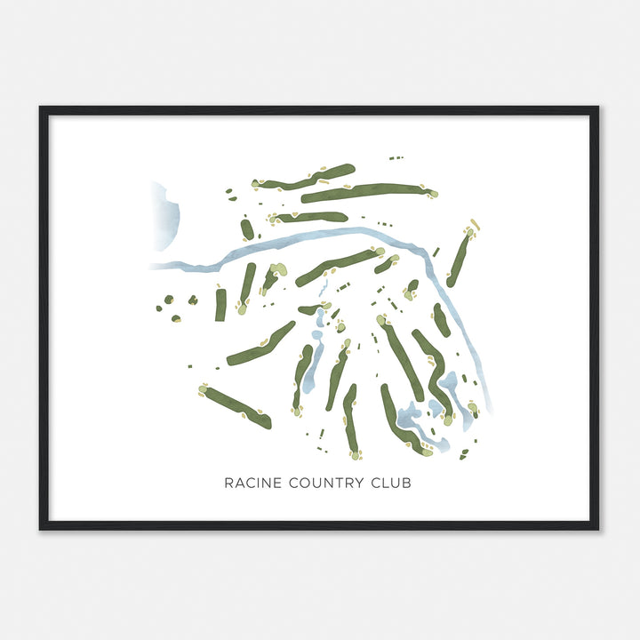 Print of Racine Country Club Modern Map