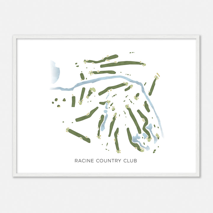 Print of Racine Country Club Modern Map