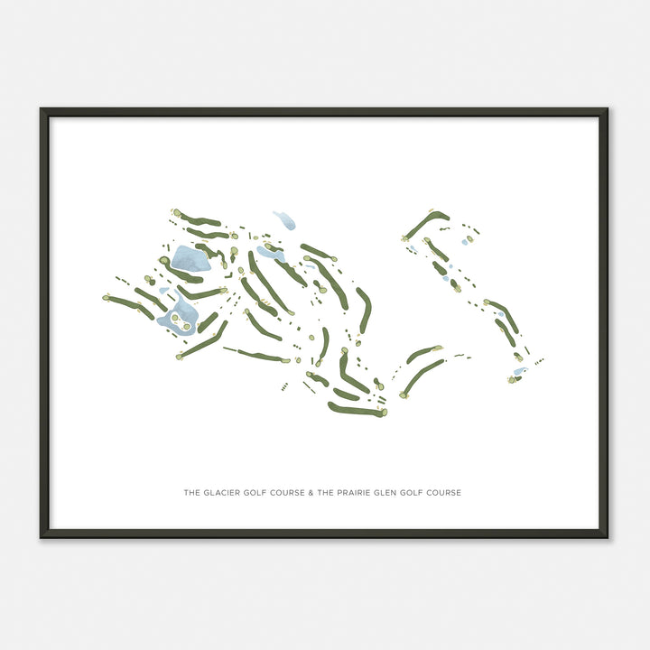 Print of The Glacier Golf Course & The Prairie Glen Golf Course Modern Map