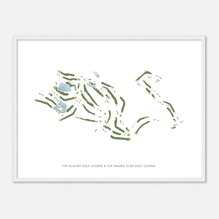 Print of The Glacier Golf Course & The Prairie Glen Golf Course Modern Map