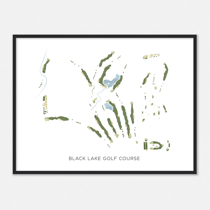 Print of Black Lake Golf Course Modern Map