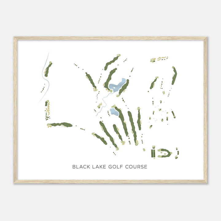 Print of Black Lake Golf Course Modern Map