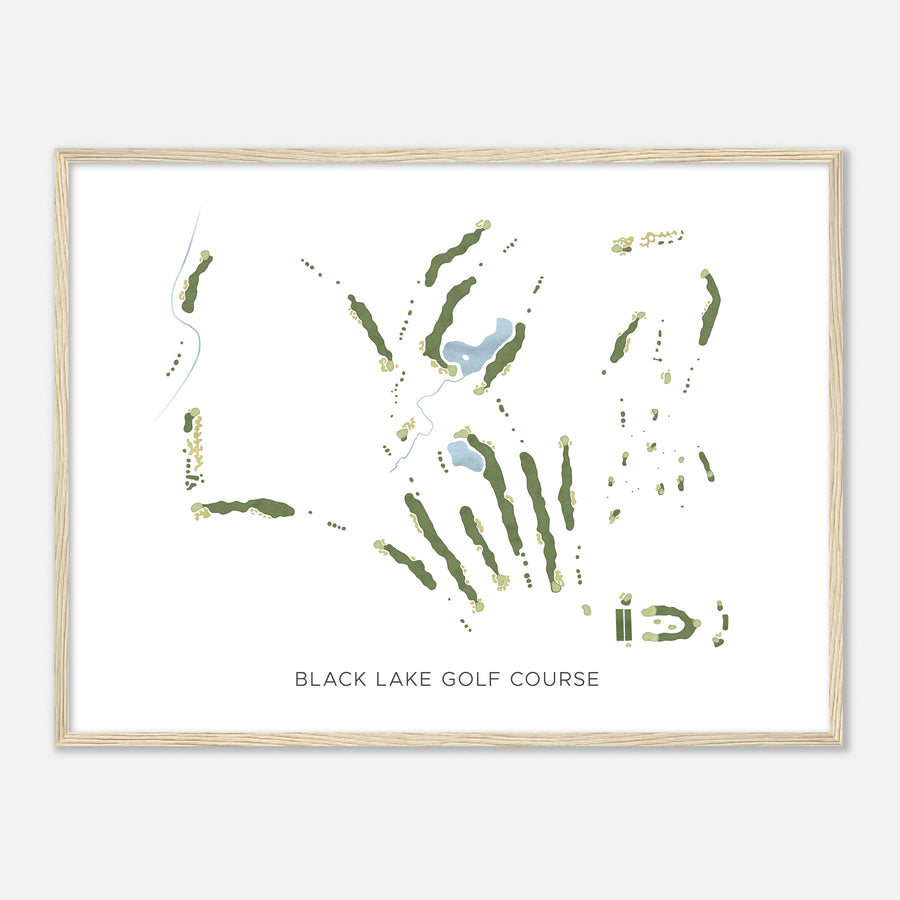 Print of Black Lake Golf Course Modern Map