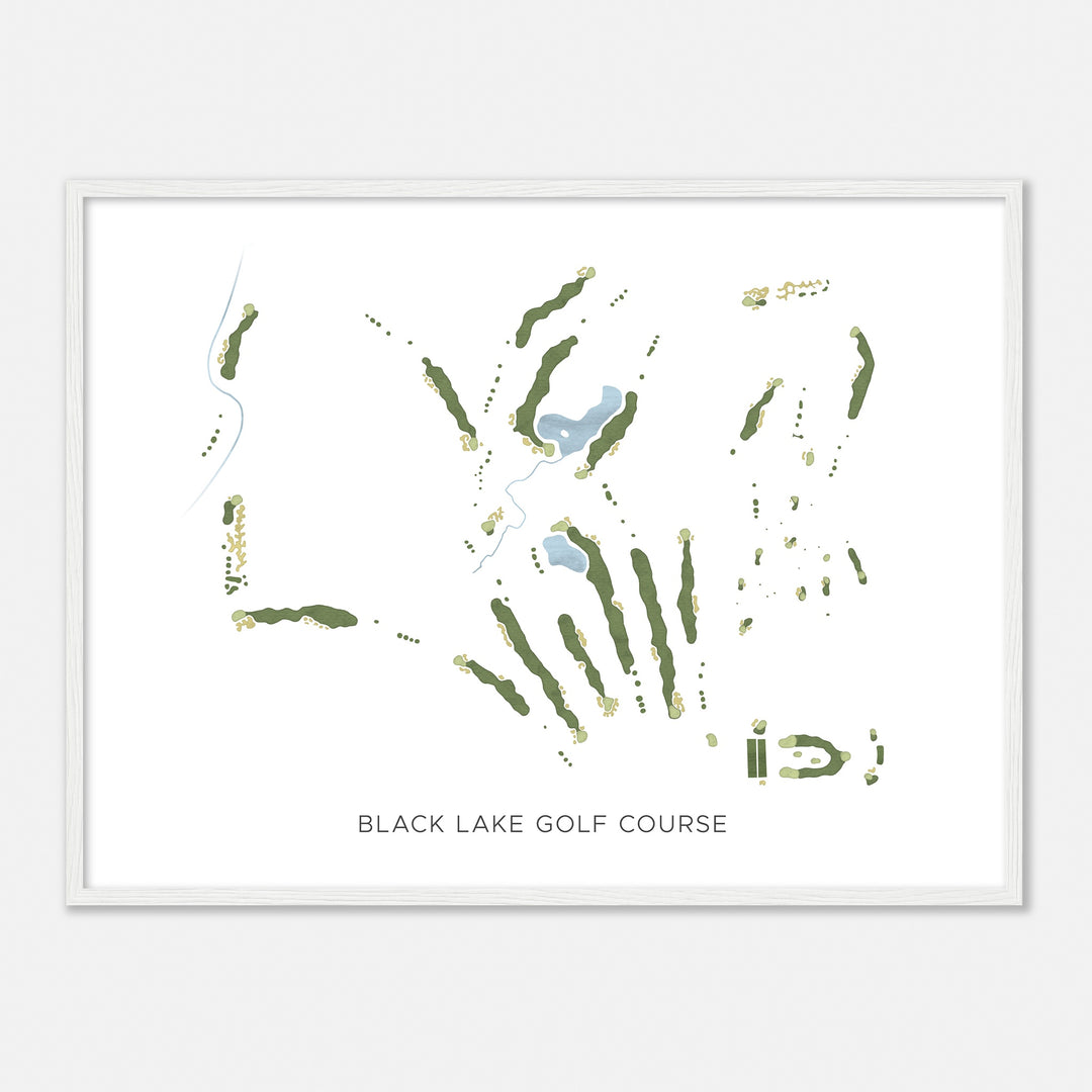 Print of Black Lake Golf Course Modern Map