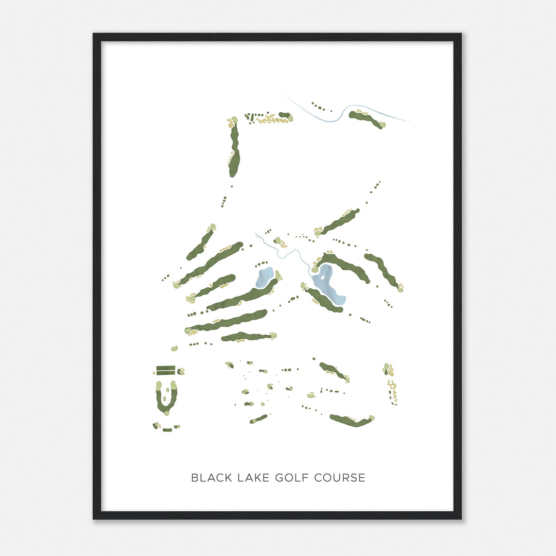 Print of Black Lake Golf Course Modern Map