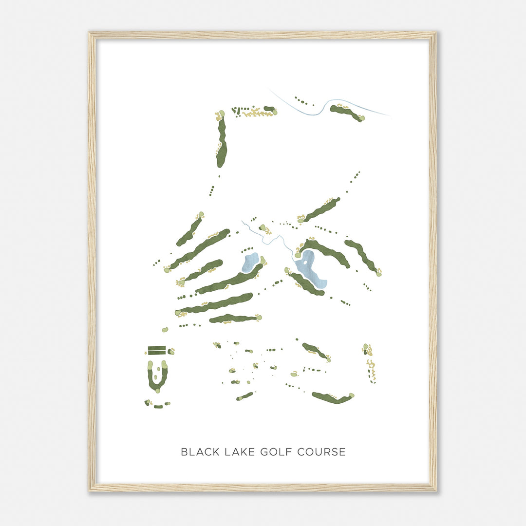 Print of Black Lake Golf Course Modern Map
