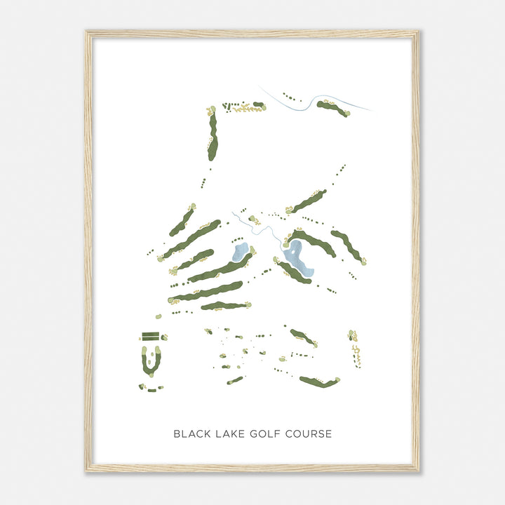 Print of Black Lake Golf Course Modern Map