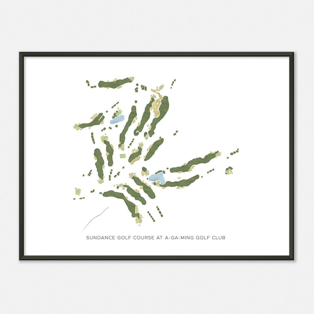 Print of Sundance Golf Course At A-Ga-Ming Golf Club Modern Map