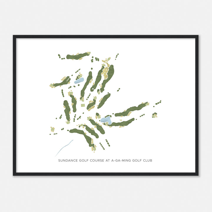 Print of Sundance Golf Course At A-Ga-Ming Golf Club Modern Map