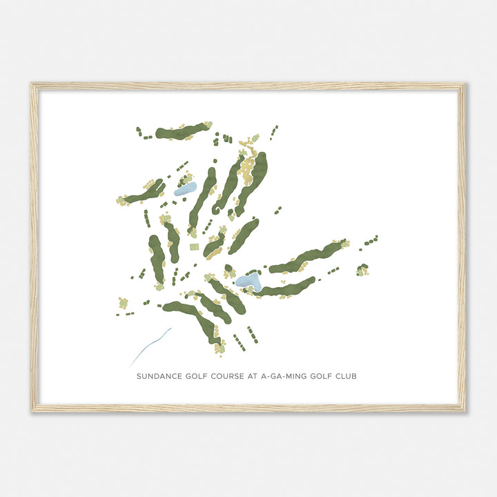 Print of Sundance Golf Course At A-Ga-Ming Golf Club Modern Map