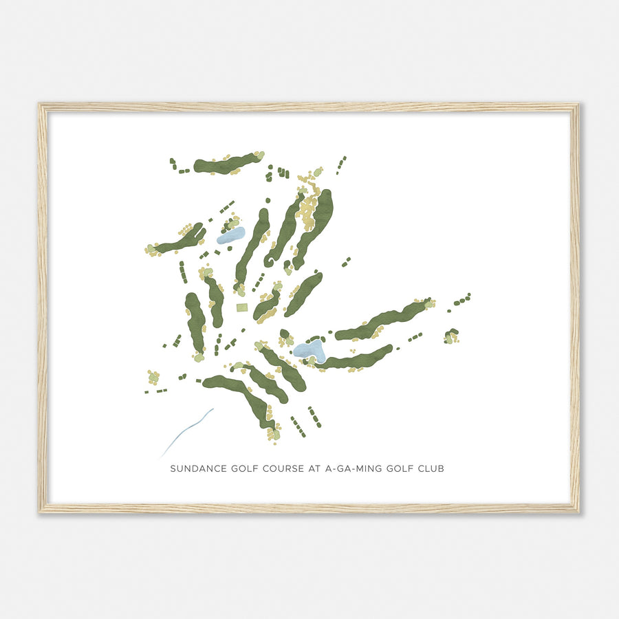 Print of Sundance Golf Course At A-Ga-Ming Golf Club Modern Map
