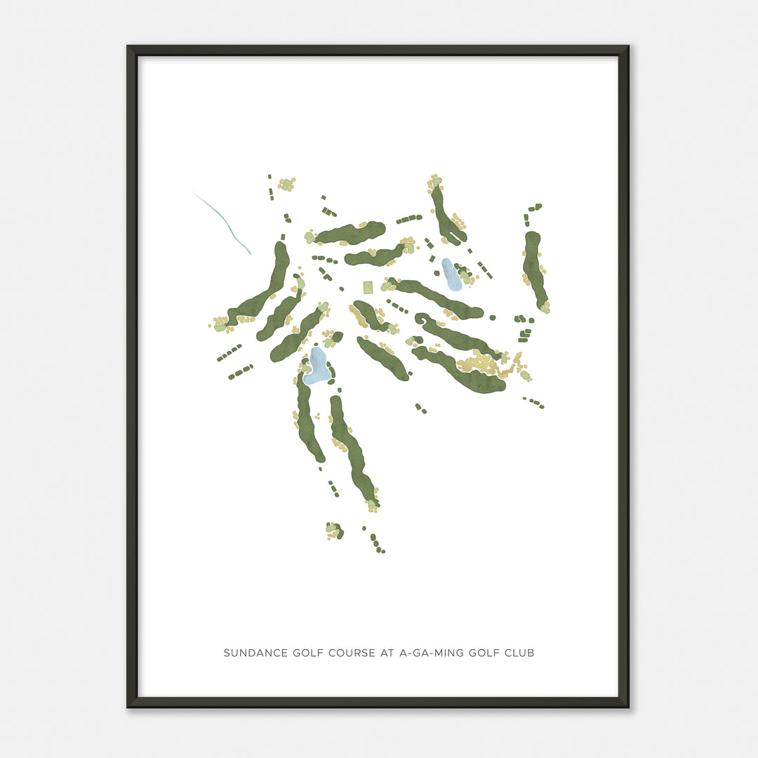 Print of Sundance Golf Course At A-Ga-Ming Golf Club Modern Map