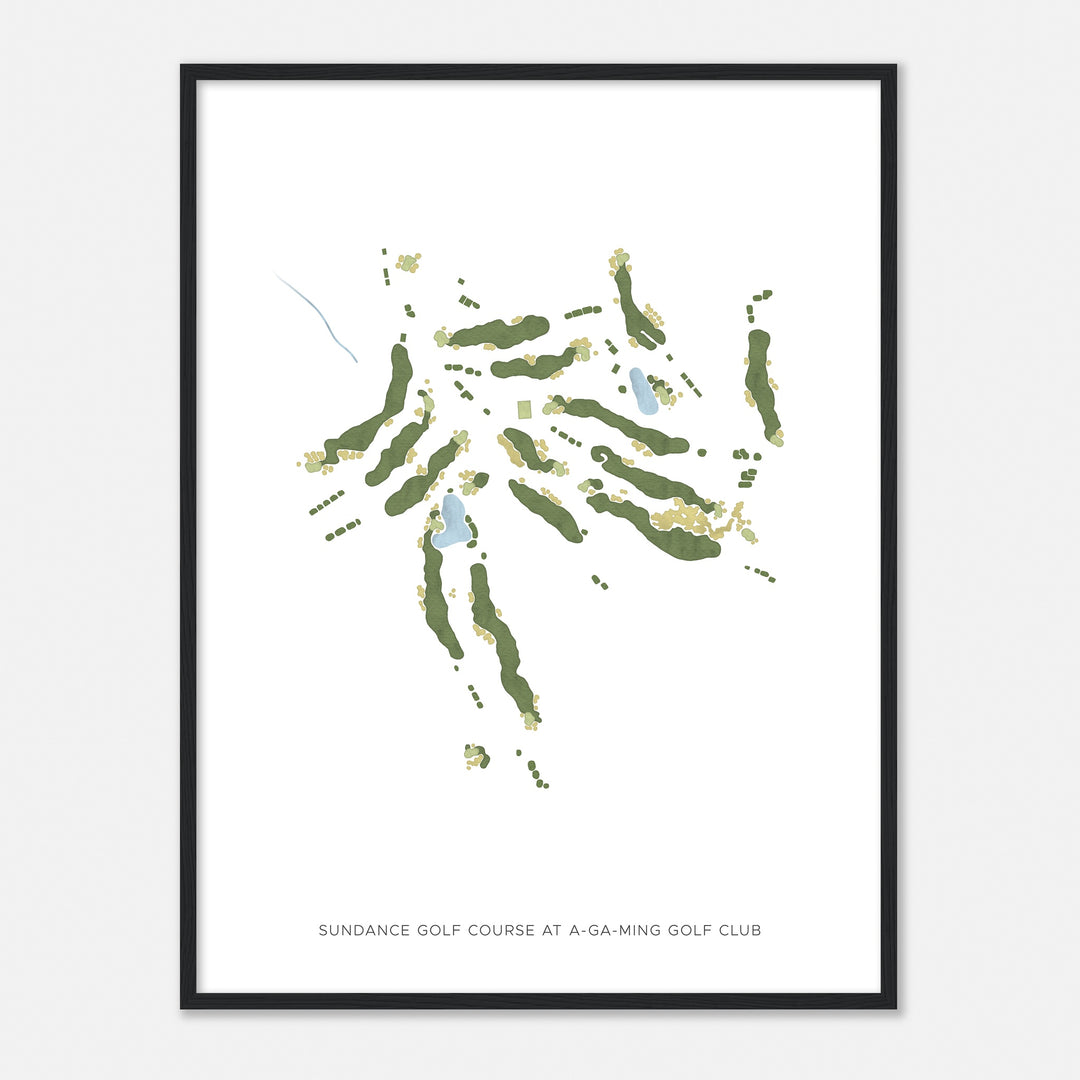 Print of Sundance Golf Course At A-Ga-Ming Golf Club Modern Map