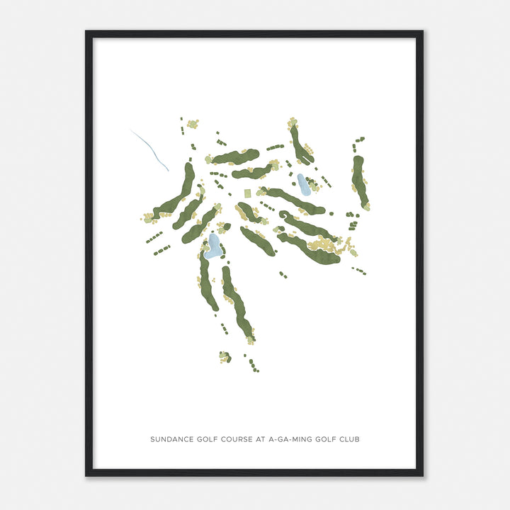 Print of Sundance Golf Course At A-Ga-Ming Golf Club Modern Map