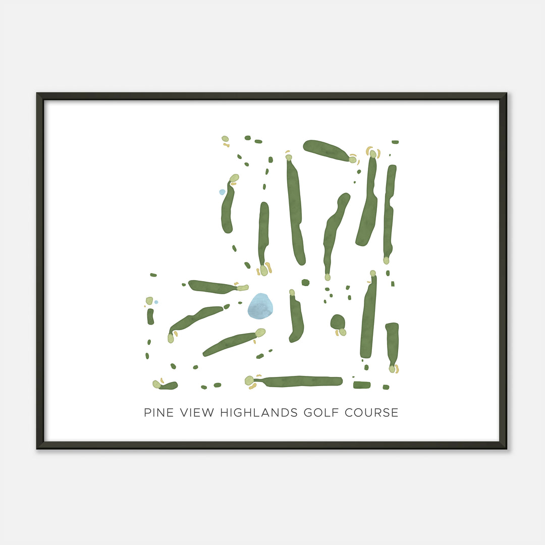 Print of Pine View Highlands Golf Course Modern Map