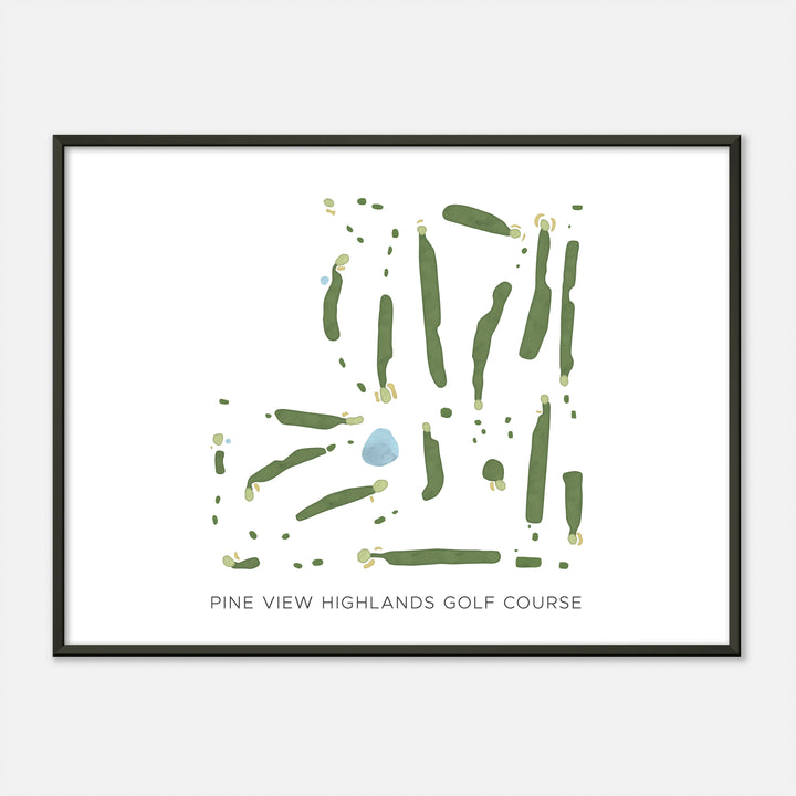 Print of Pine View Highlands Golf Course Modern Map