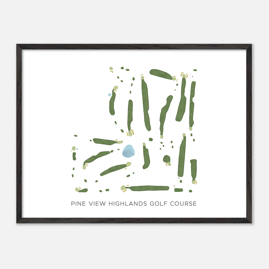 Print of Pine View Highlands Golf Course Modern Map