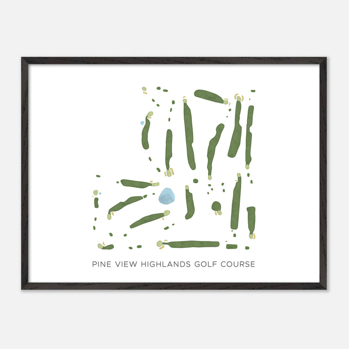 Print of Pine View Highlands Golf Course Modern Map