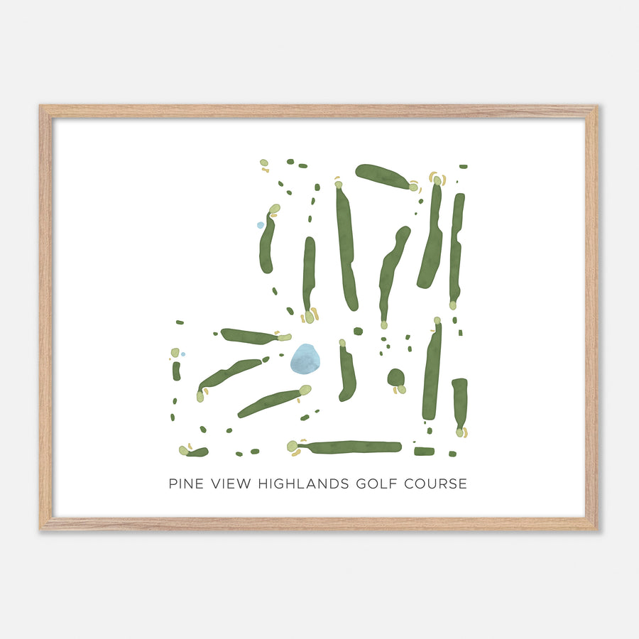 Print of Pine View Highlands Golf Course Modern Map