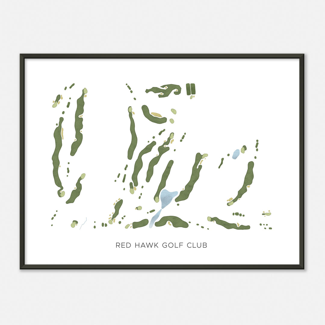 Print of Red Hawk Golf Club Modern Map