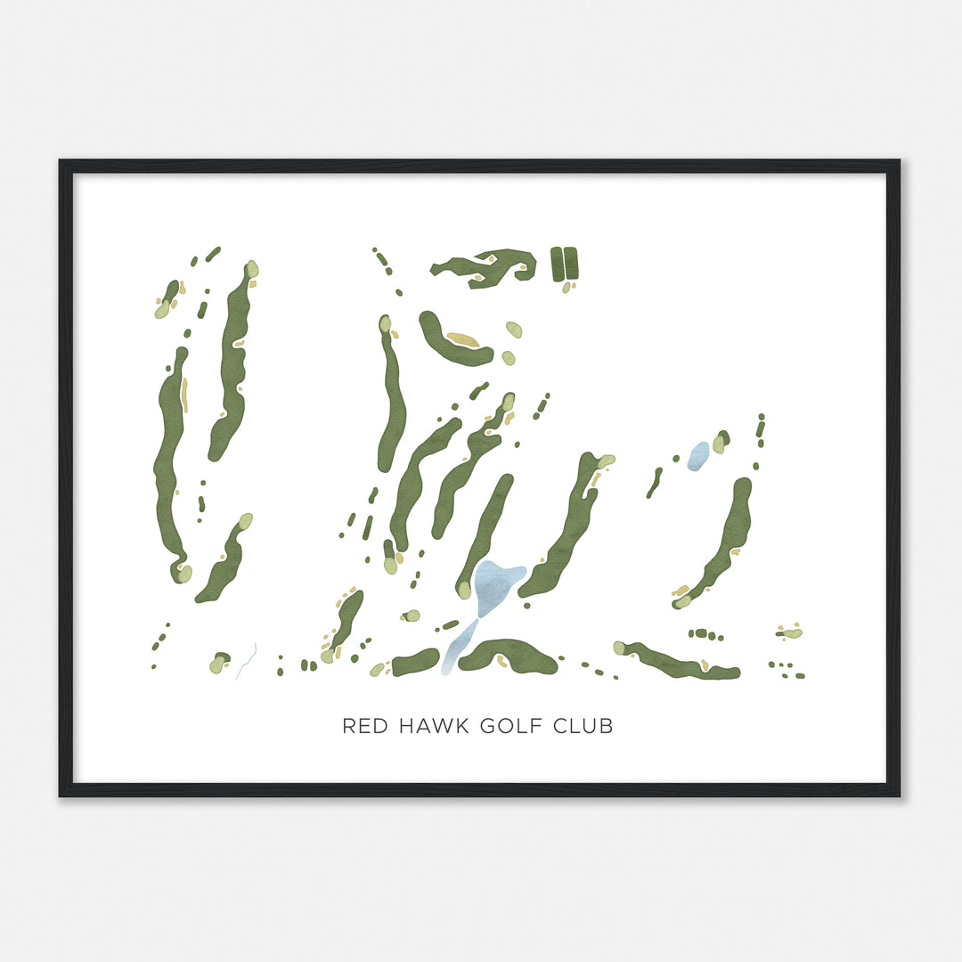 Print of Red Hawk Golf Club Modern Map