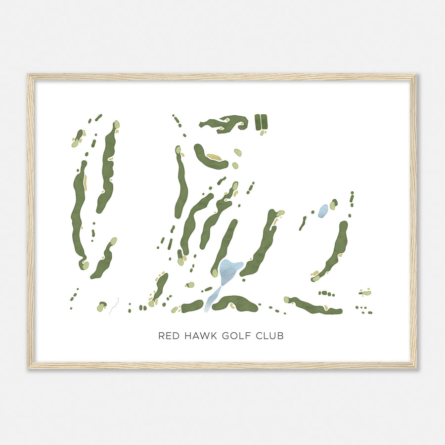 Print of Red Hawk Golf Club Modern Map