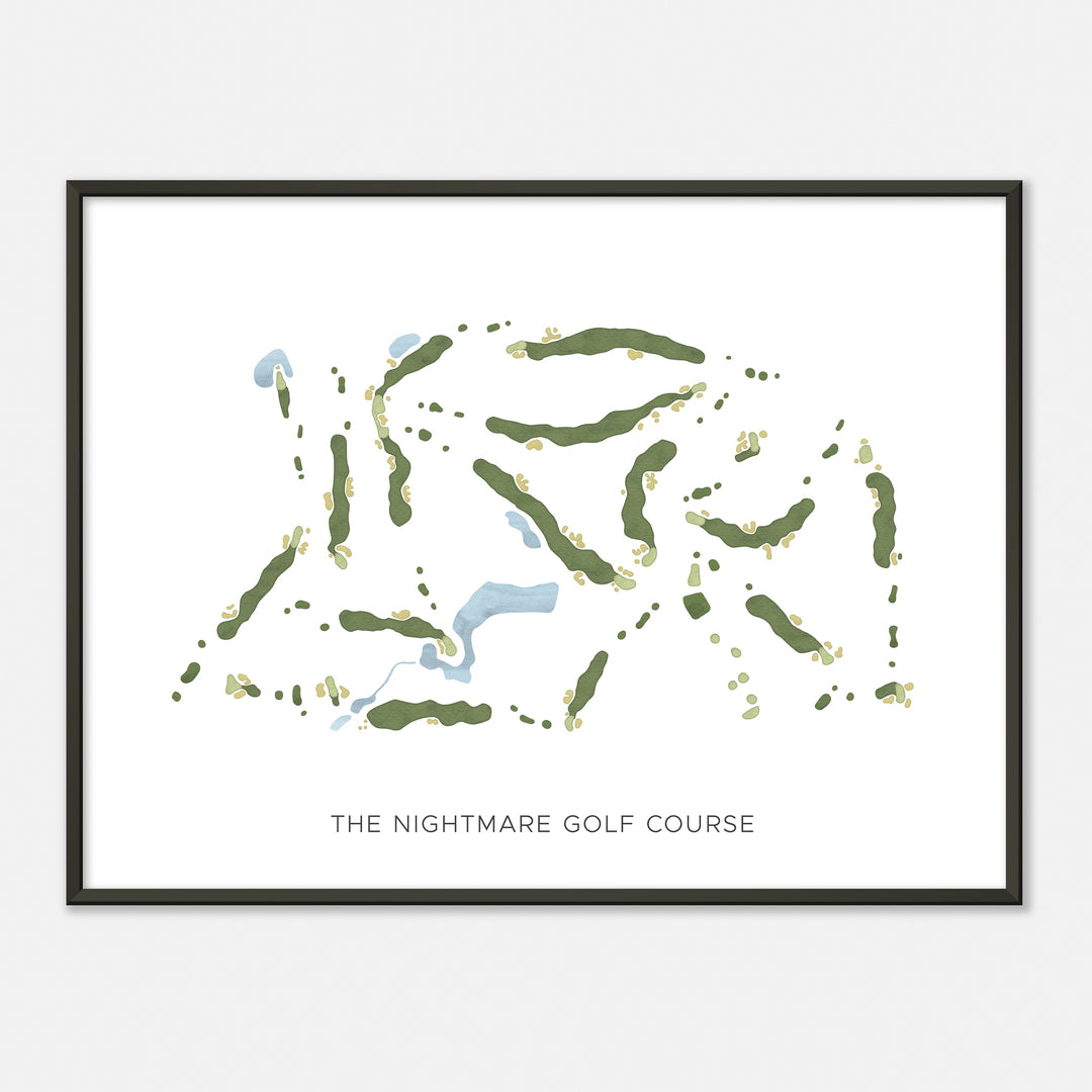 Print of The Nightmare Golf Course Modern Map
