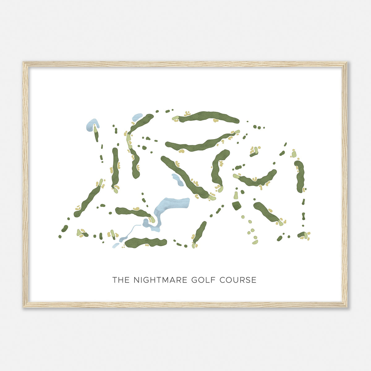 Print of The Nightmare Golf Course Modern Map