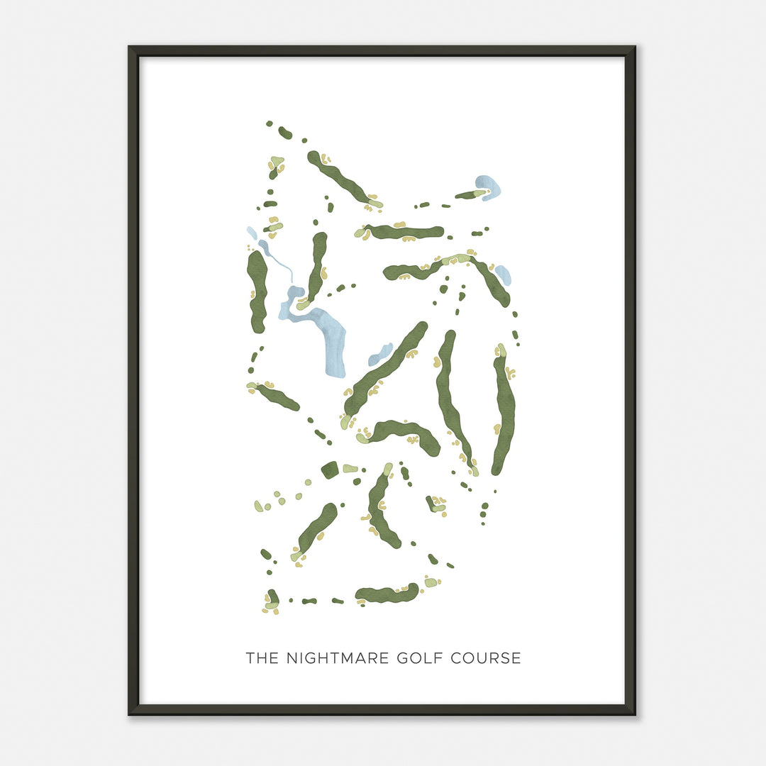 Print of The Nightmare Golf Course Modern Map