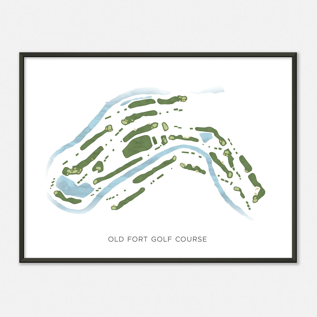 Print of Old Fort Golf Course Modern Map