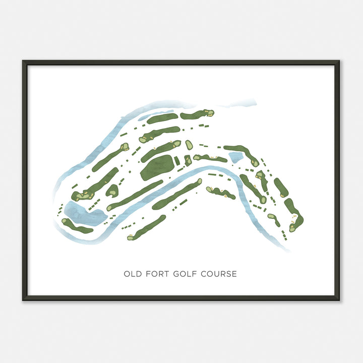 Print of Old Fort Golf Course Modern Map