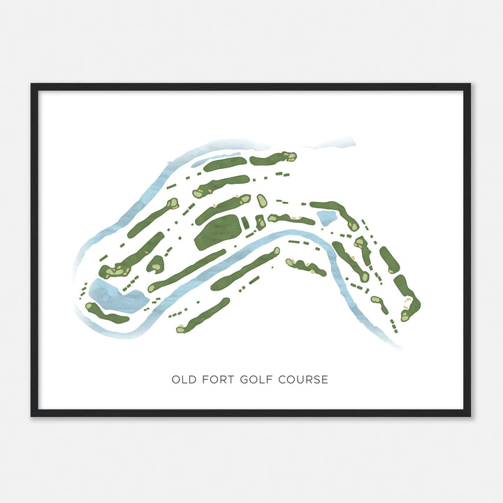 Print of Old Fort Golf Course Modern Map