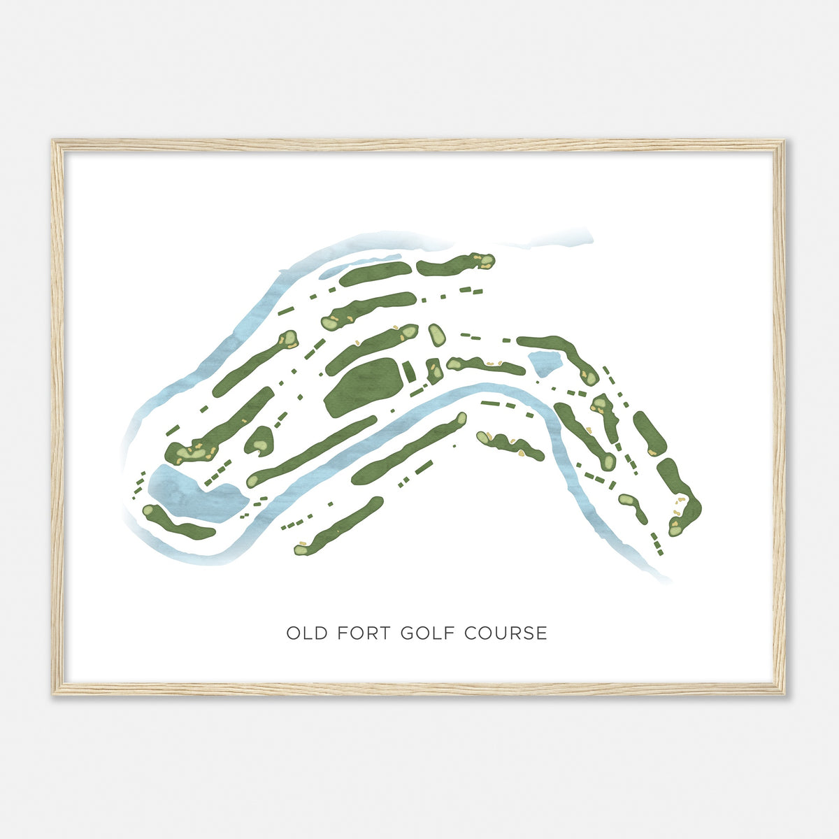 Print of Old Fort Golf Course Modern Map