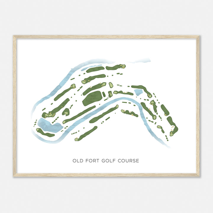 Print of Old Fort Golf Course Modern Map