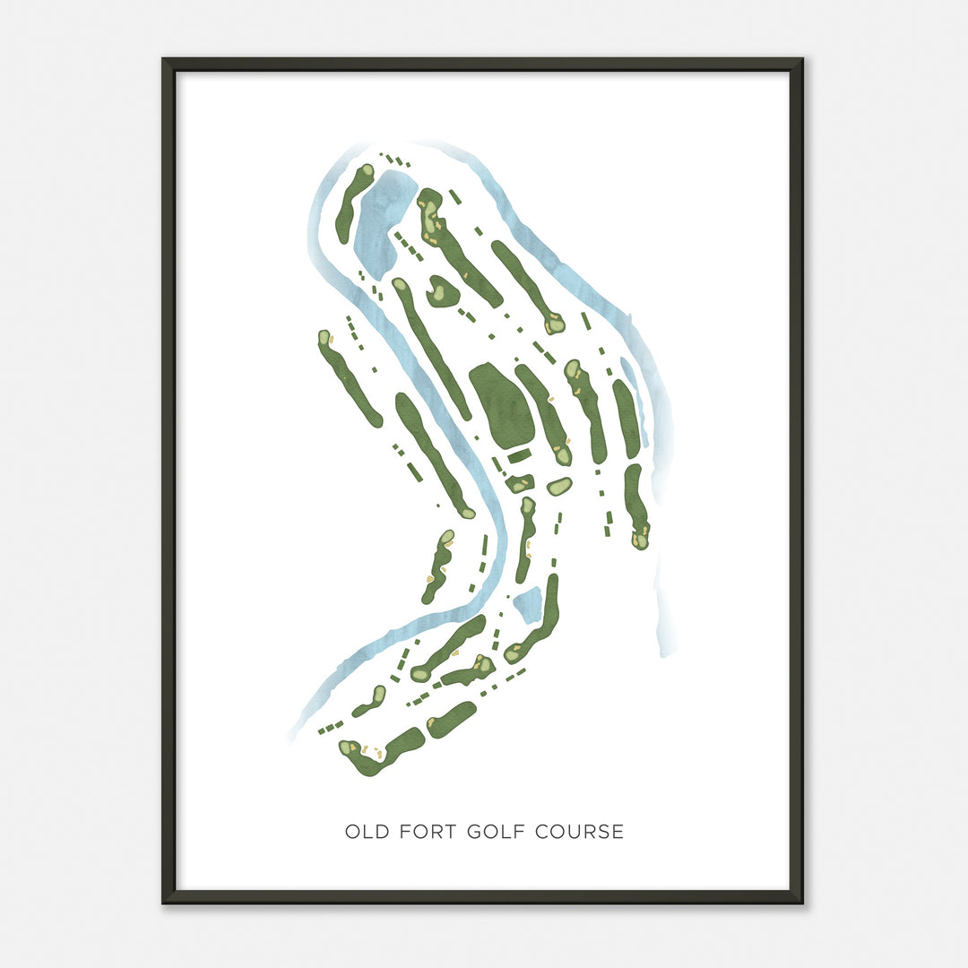 Print of Old Fort Golf Course Modern Map