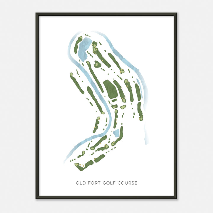 Print of Old Fort Golf Course Modern Map