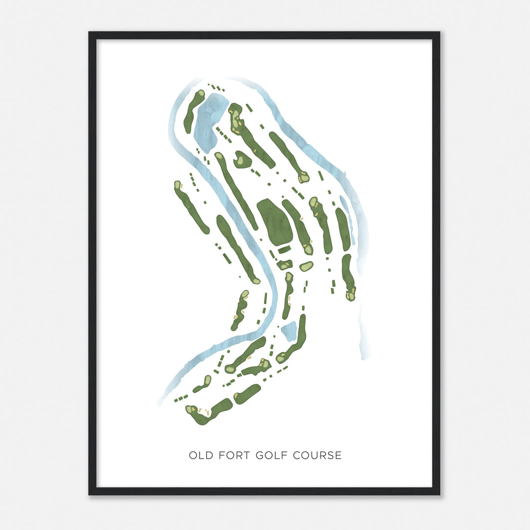 Print of Old Fort Golf Course Modern Map
