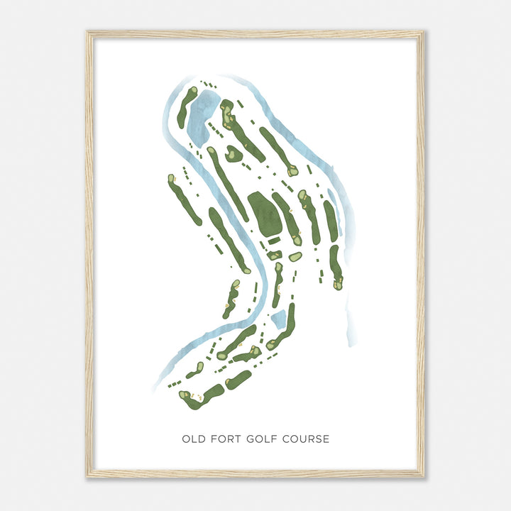Print of Old Fort Golf Course Modern Map