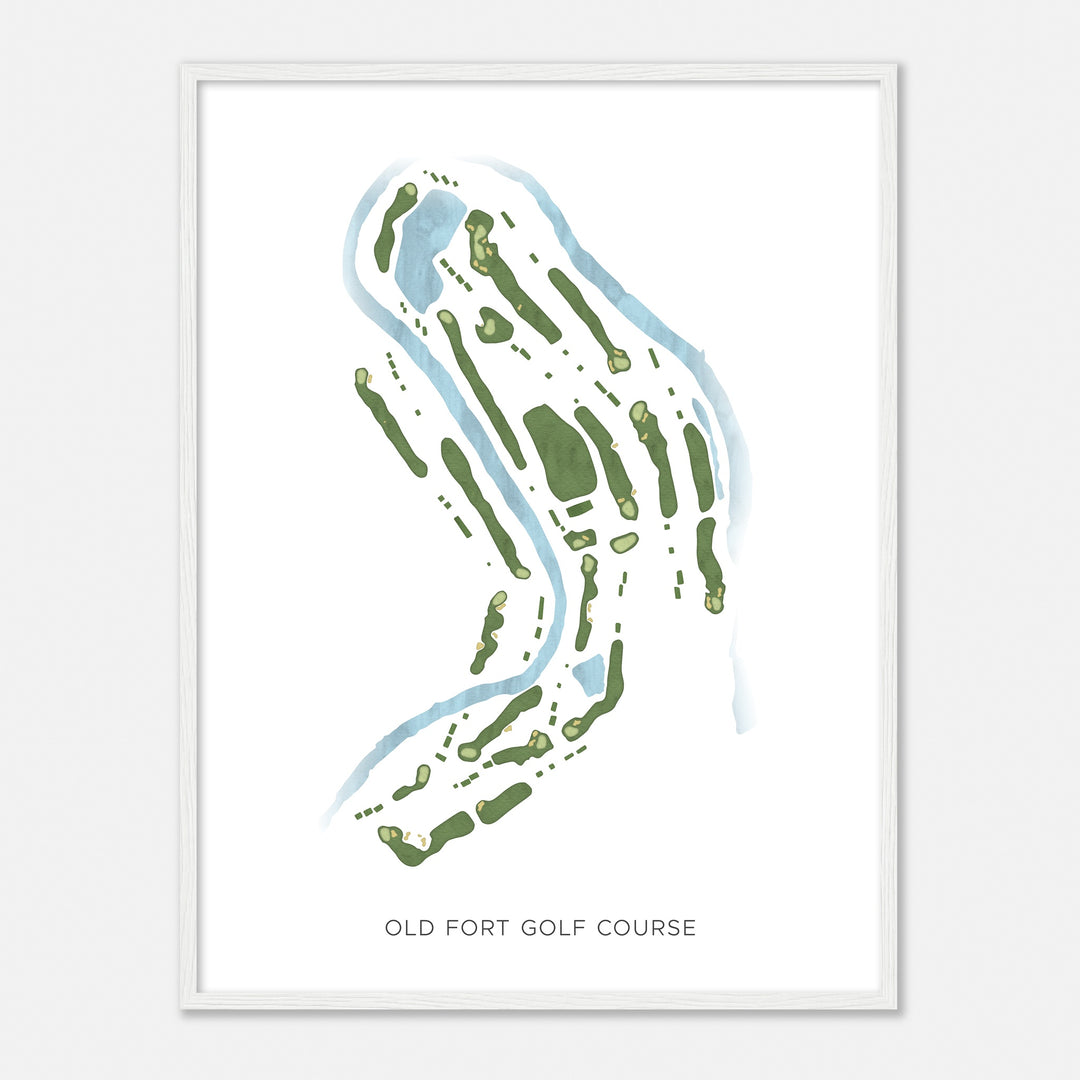 Print of Old Fort Golf Course Modern Map